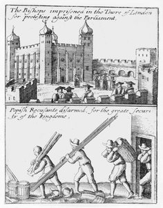 Évêques emprisonnés à la Tour de Londres ; réfractaires papistes désarmés