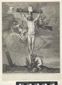 Le Christ en croix avec des anges - Wenceslaus Hollar