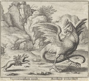 Fable du basilic et de la belette - Wenceslaus Hollar