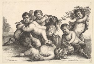 Quatre garçons, deux satyres et une chèvre