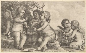Jésus, Saint Jean-Baptiste et quatre chérubins