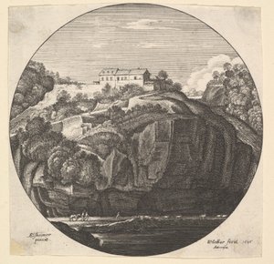 Paysage avec une maison sur des falaises, 1646 - Wenceslaus Hollar