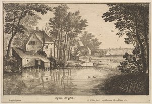 Paysage avec un pêcheur, 1650