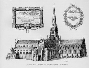 Ancienne cathédrale Saint-Paul avant la destruction du clocher, 1657 1904