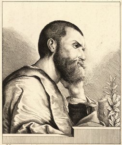 Portrait de Pietro Aretino jeune homme vers 1650 - Wenceslaus Hollar