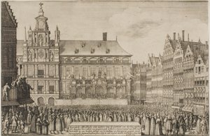 Proclamation du traité de Münster - Wenceslaus Hollar