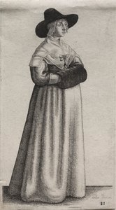 Les divers habits des femmes anglaises, de la noblesse aux paysannes..., 1640