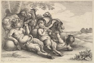 Deux jeunes satyres et un garçon