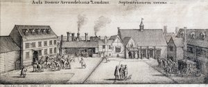 Vue de la maison Arundel, Strand, Londres, gravée par Adam Bierling, 1646 - Wenceslaus Hollar