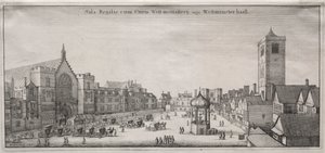 Vue de Londres : New Palace Yard avec Westminster Hall et la Clock House - Wenceslaus Hollar