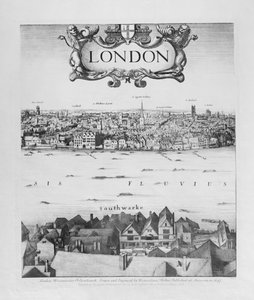 Vue de Londres, publiée en 1647 (copie fac-similé) (détail)