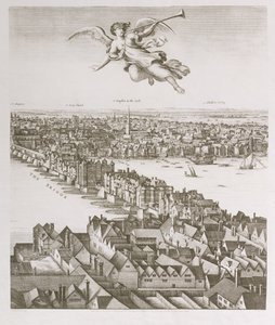 Vue de Londres, publiée en 1647 (copie fac-similé) (détail)