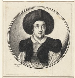 Femme avec un chapeau de fourrure - Wenceslaus Hollar
