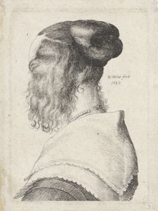 Femme aux cheveux relevés, vue de dos - Wenceslaus Hollar