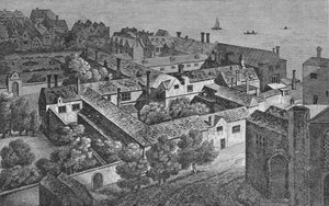 Maison Winchester, Southwark, vers 1649, depuis la tour de St. Saviours, vers 1812, 1912 - Wenceslaus Hollar