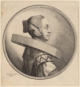 Femme avec une fraise de profil - Wenceslaus Hollar
