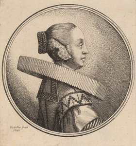 Femme avec une fraise de profil, 1643 - Wenceslaus Hollar