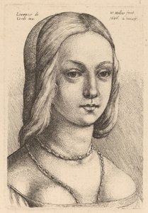 Tête de femme regardant à droite - Wenceslaus Hollar after Lorenzo di Credi