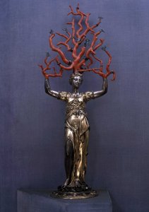 Daphné transformée en laurier, or argent et corail, maniérisme, Wentzel Jamnitzer
