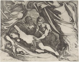 Vénus endormie espionnée par des satyres