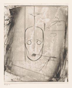 Composition avec visage et jockey à cheval - West (graveur)