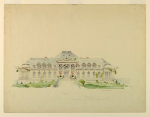 Élévation frontale du Newport Country Club, Harrison Avenue, Newport, Rhode Island