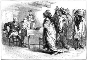 Visite de Pontiac et des Indiens au Major Gladwin, 1763 - Whymper