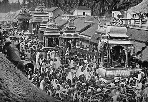 Une procession religieuse hindoue, Madras, 1902 - Wiele and Klein