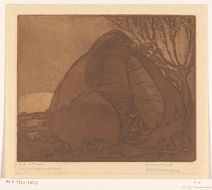 Homme et femme espionnés par la Mort - Wijnand Otto Jan Nieuwenkamp (signed by artist)
