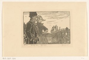 Homme et femme en costume de Volendam