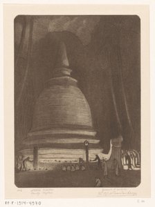 Stupa à Kandy au Sri Lanka de nuit
