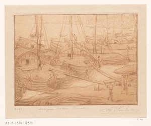 Navires amarrés sur la rive du Gange à Bénarès - Wijnand Otto Jan Nieuwenkamp