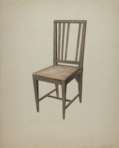 Chaise droite en bois, vers 1938 - Wilbur M Rice