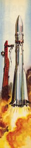 Vostok 6 au décollage (lithographie couleur) - Wilf (20th century) Hardy