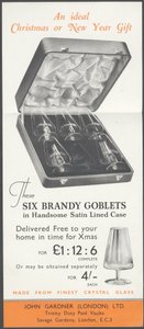 Verres en cristal de John Gardner, années 1920