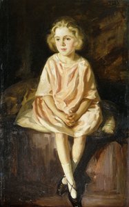 Portrait de Mlle Vincent Assise en Robe Rose