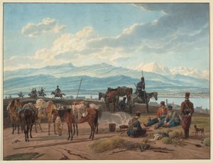 Halt des cosaques russes - Wilhelm Alexander Kobell