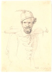 Autoportrait avec sac à dos - Wilhelm Bendz