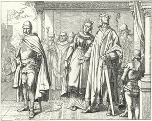 Ernest II, duc de Souabe, devant le roi Conrad II d