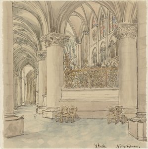 Intérieur de Notre-Dame de Paris - Wilhelm Cornelis Bauer