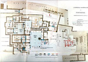 Carte de la ville antique de Tirynthe, Heinrich Schliemann, Paris