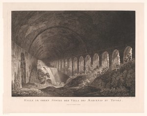 Vue dans les écuries de la Villa Maecenas à Tivoli