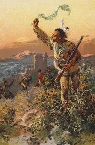 Scène de Le Dernier des Mohicans, par James Fenimore Cooper