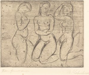 Trois femmes agenouillées