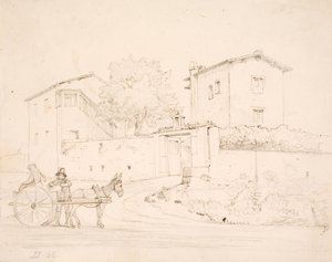 Chariot à âne devant Porta del Popolo - Wilhelm Marstrand