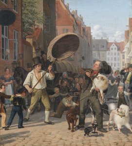 Une scène de rue pendant la canicule
