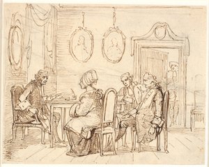 Visite chez un magistrat ou avocat. Scène holbergienne - Wilhelm Marstrand