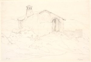 Paysage de Montagne avec une Cabane