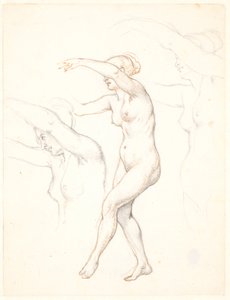 Feuille avec trois études de femme nue dansant - Wilhelm Marstrand