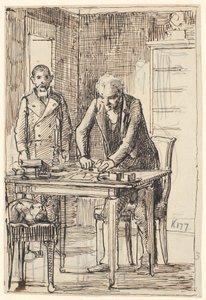 Brevet scellé, tandis que le serviteur attend - Wilhelm Marstrand